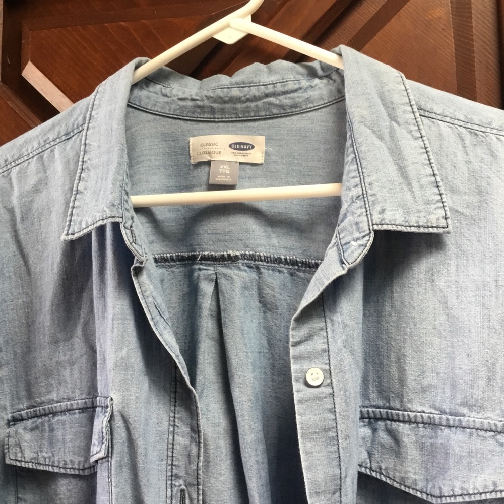 Old navy light denim long sleeve shirt